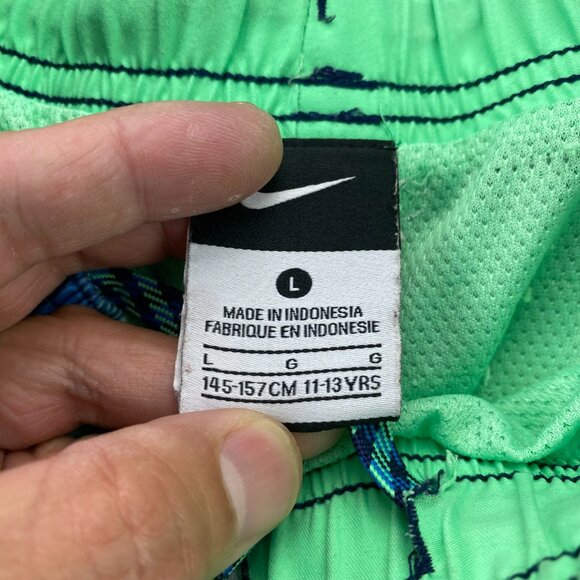 Vintage Nike Swim Trunks Boys Large L 11-13 YRS Blue Green Athletic Shorts - Picture 3 of 13